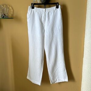 JM Collection White Linen Baggy Pants Size 14